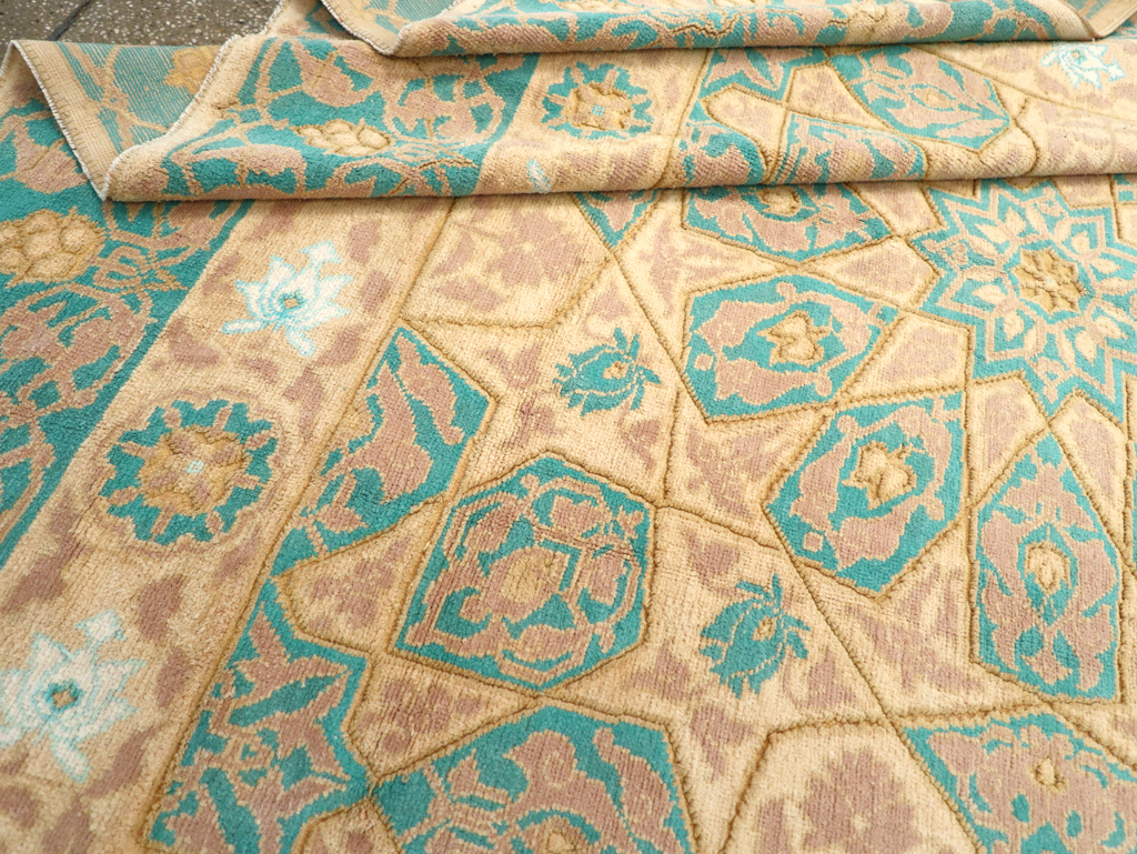 Antique Indian Cotton Agra Carpet, No.18741 - Staging