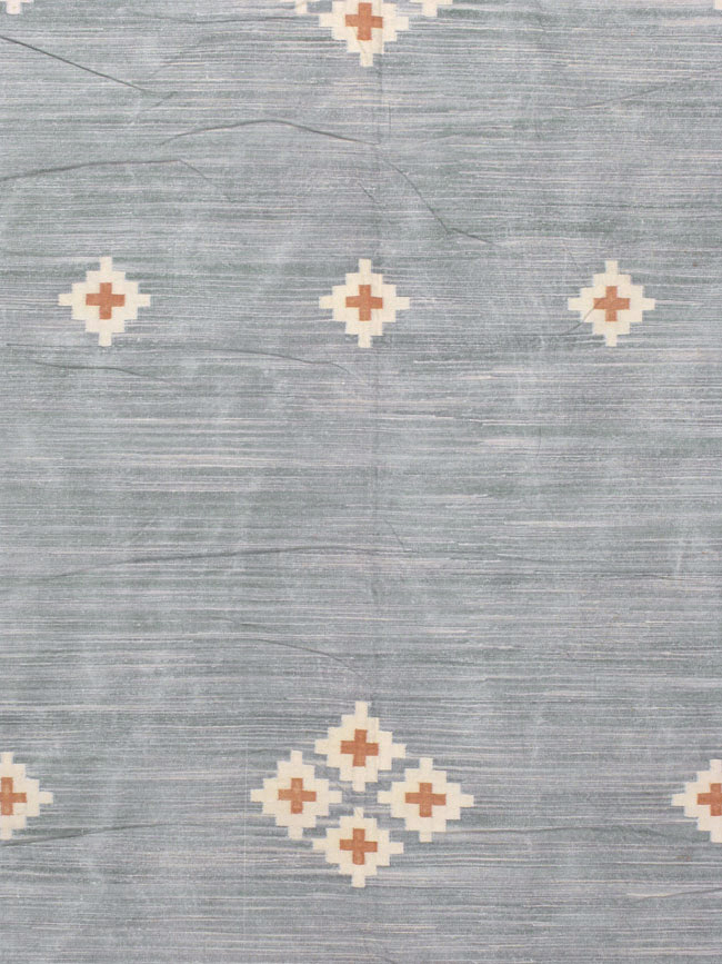 Vintage Indian Flatweave Kilim Dhurrie, No.18754 - Staging