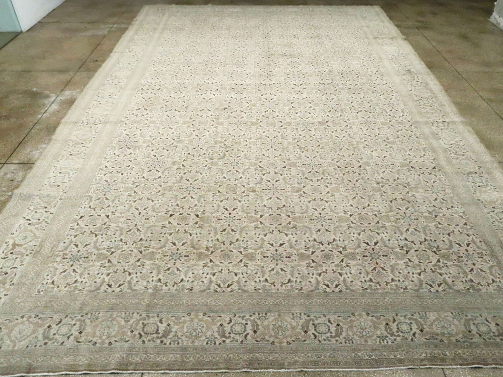 Antique Persian Tabriz Oversize Carpet, No.18782 - Staging