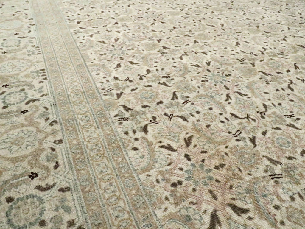 Antique Persian Tabriz Oversize Carpet, No.18782 - Staging