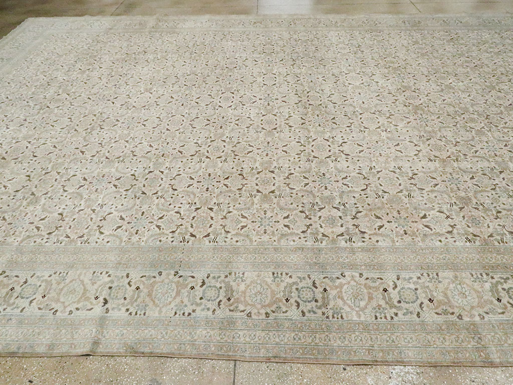 Antique Persian Tabriz Oversize Carpet, No.18782 - Staging