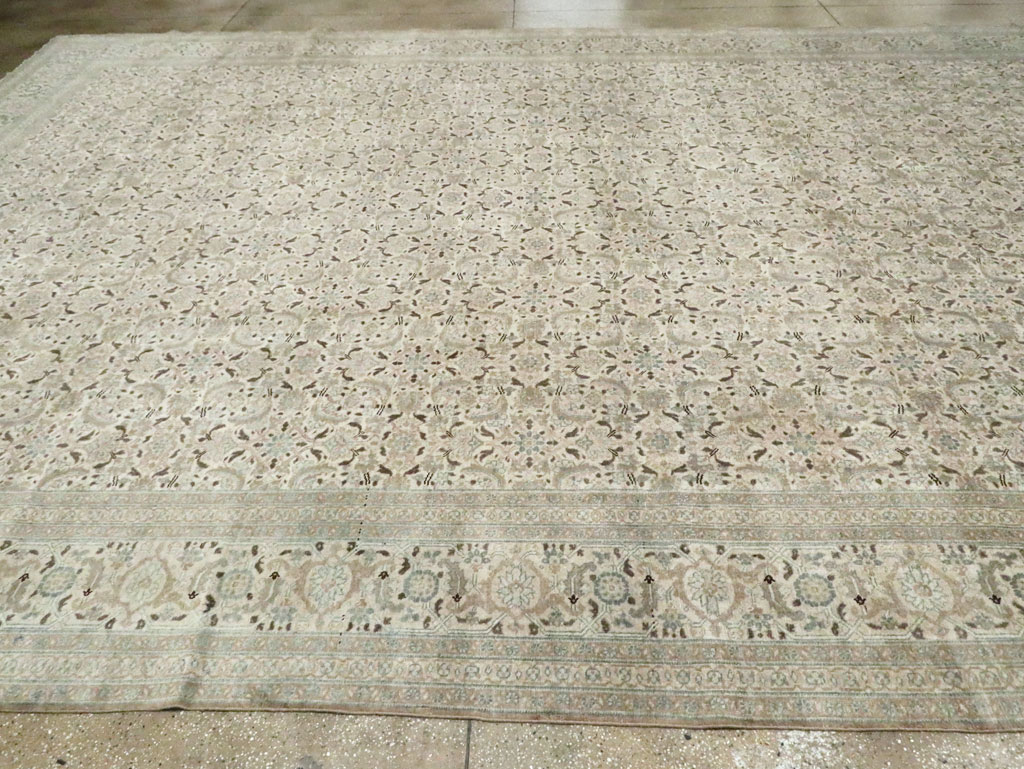 Antique Persian Tabriz Oversize Carpet, No.18782 - Staging