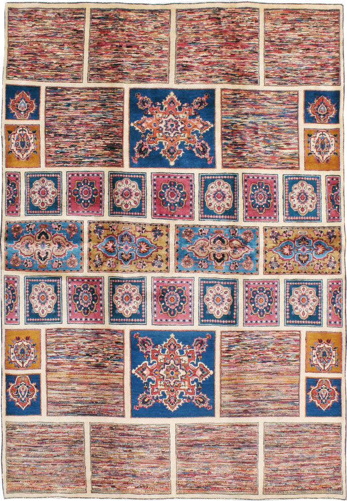 Vintage Persian Mashad Carpet, No.18790 - Staging