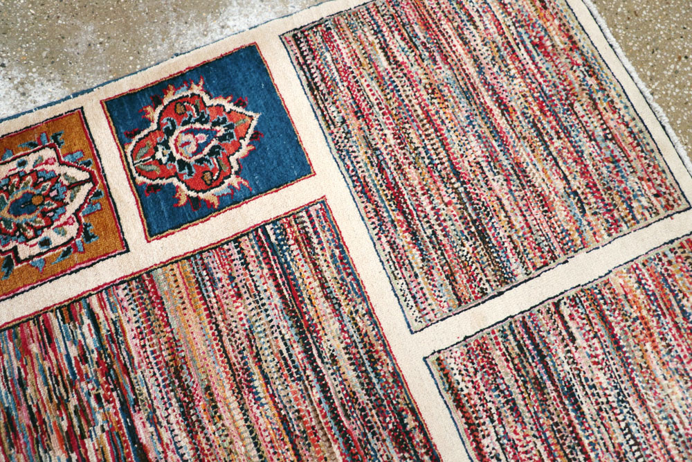 Vintage Persian Mashad Carpet, No.18790 - Staging