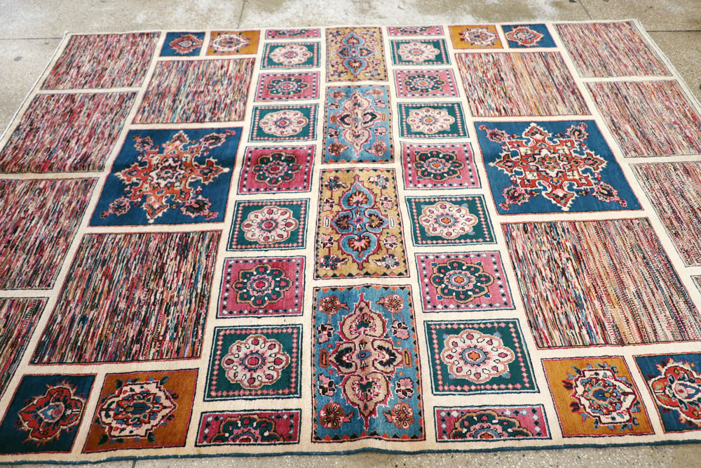 Vintage Persian Mashad Carpet, No.18790 - Staging