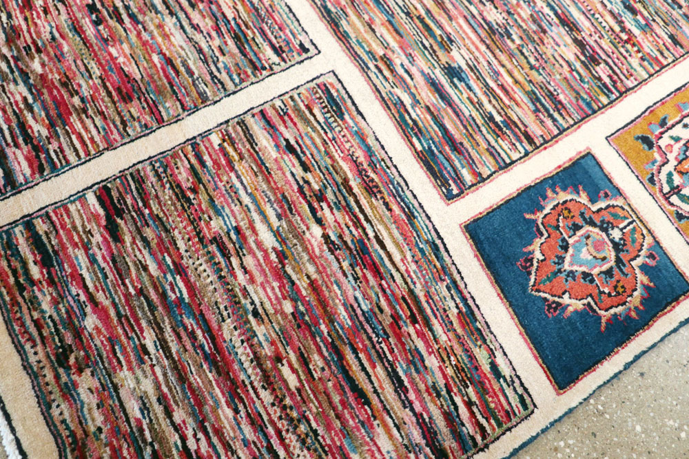 Vintage Persian Mashad Carpet, No.18790 - Staging