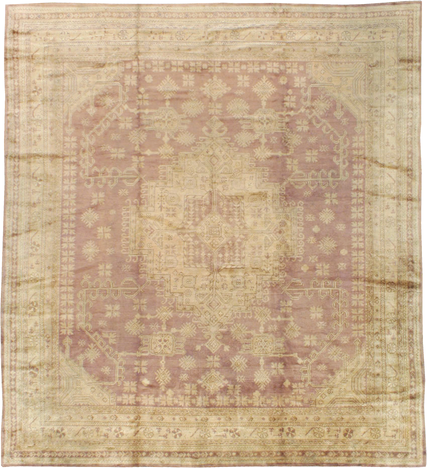 Antique Turkish Oushak Room Size Carpet, No.18794 - Staging