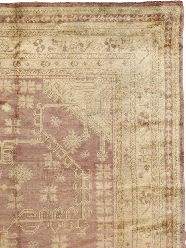 Antique Turkish Oushak Room Size Carpet, No.18794 - Staging