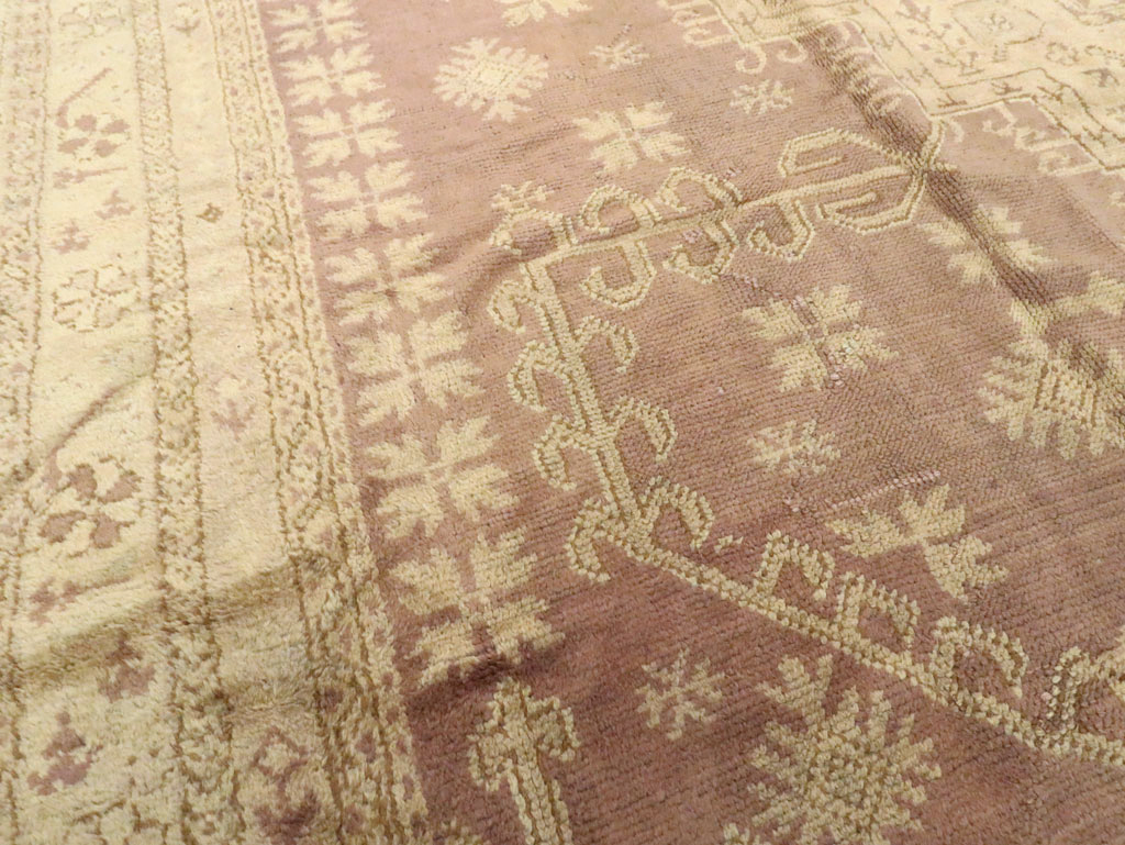 Antique Turkish Oushak Room Size Carpet, No.18794 - Staging