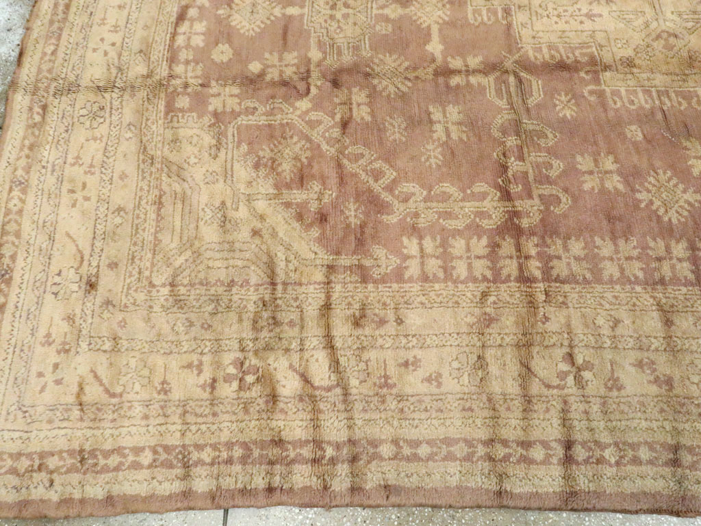 Antique Turkish Oushak Room Size Carpet, No.18794 - Staging
