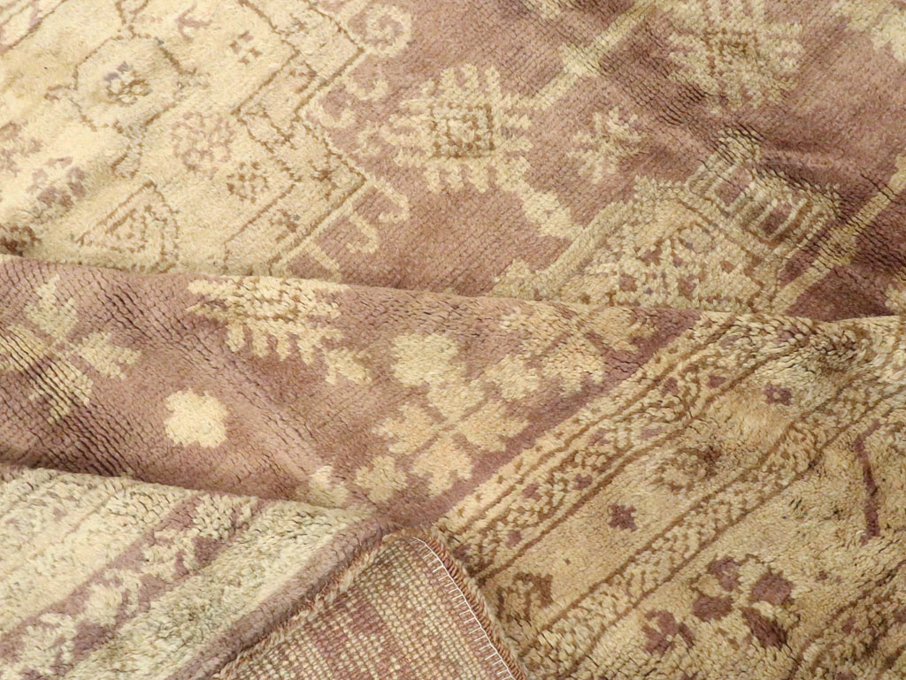 Antique Turkish Oushak Room Size Carpet, No.18794 - Staging