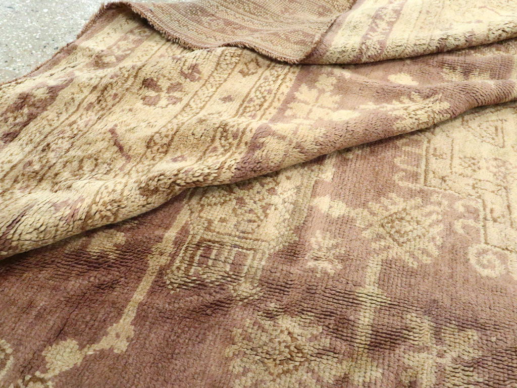 Antique Turkish Oushak Room Size Carpet, No.18794 - Staging