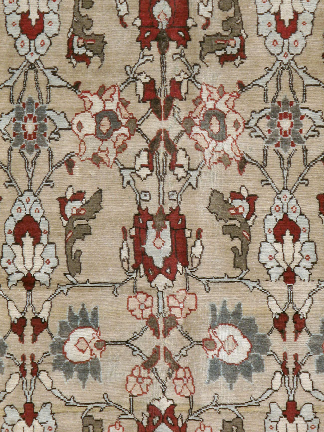Antique Persian Tabriz Accent Rug, No.18817 - Staging