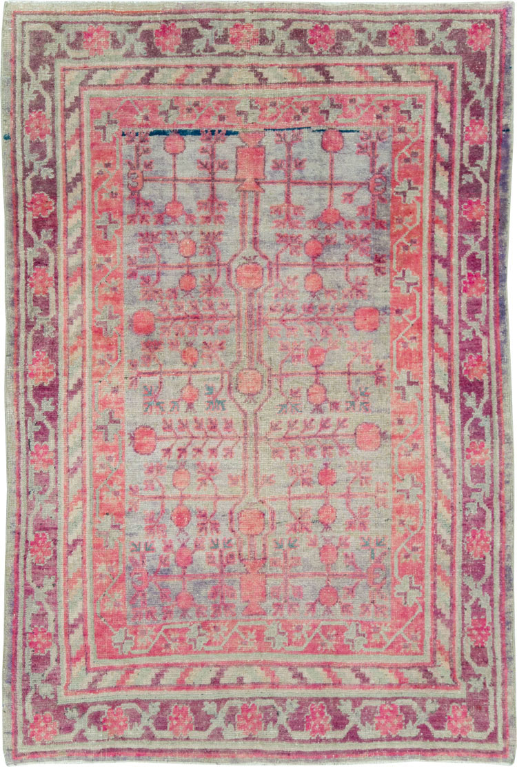 Vintage East Turkestan Khotan Rug, No.18839 - Staging