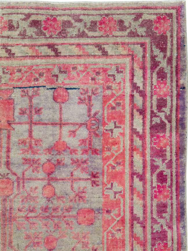 Vintage East Turkestan Khotan Rug, No.18839 - Staging