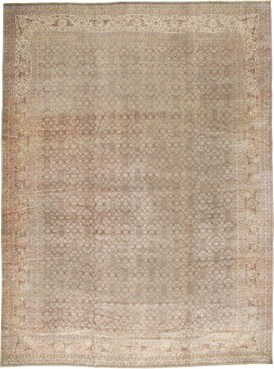Vintage Persian Tabriz Carpet, No.18853 - Staging