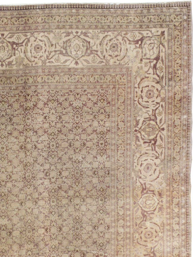 Vintage Persian Tabriz Carpet, No.18853 - Staging