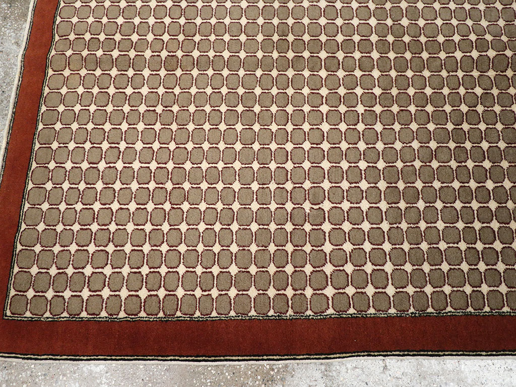 Vintage Anatolian Deco Carpet, No.18855 - Staging