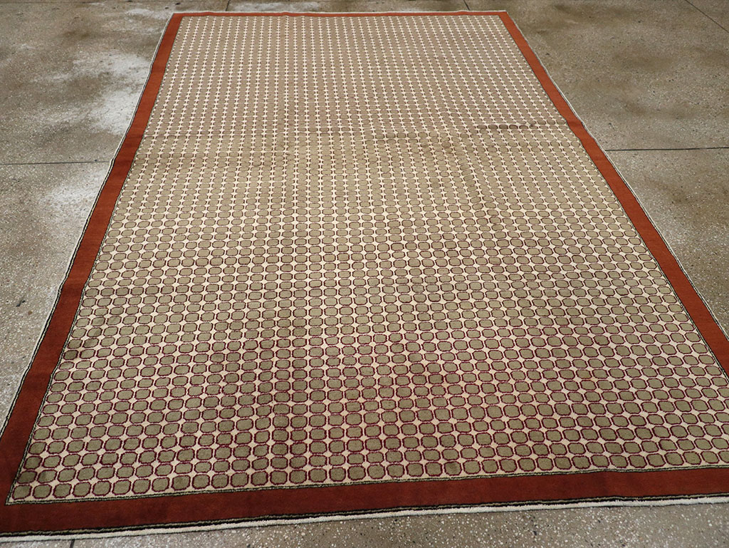 Vintage Anatolian Deco Carpet, No.18855 - Staging