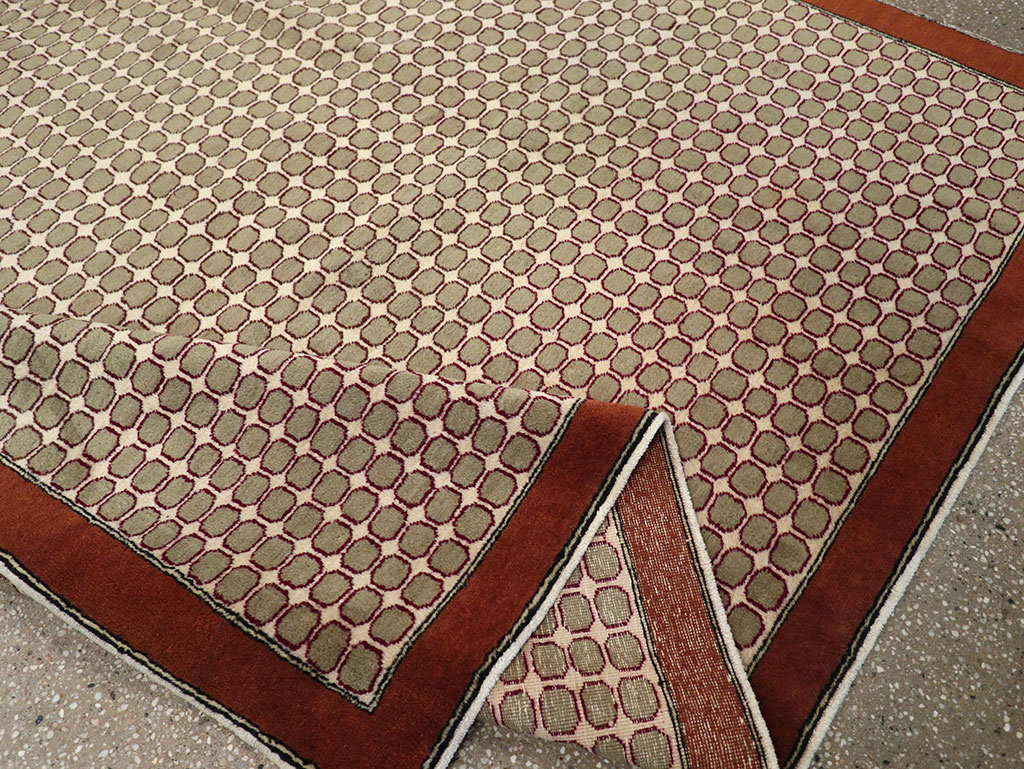 Vintage Anatolian Deco Carpet, No.18855 - Staging