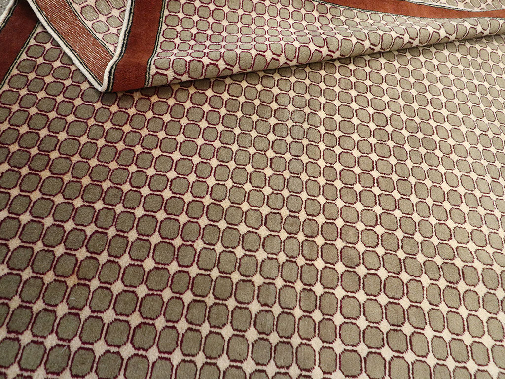 Vintage Anatolian Deco Carpet, No.18855 - Staging