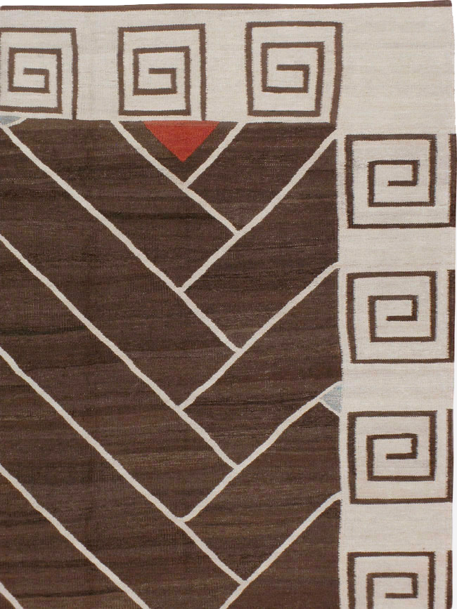 Vintage Persian Modernist Kilim, No.18872 - Staging