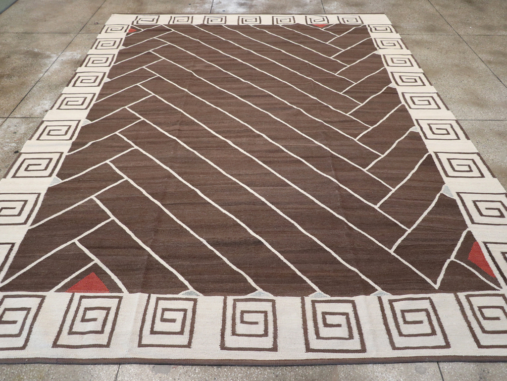 Vintage Persian Modernist Kilim, No.18872 - Staging