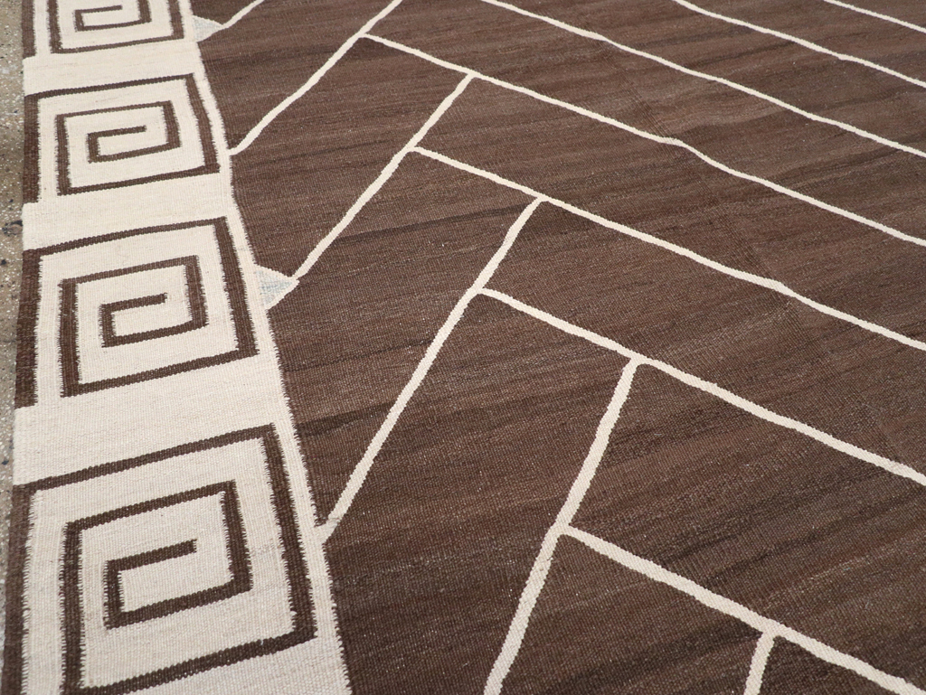 Vintage Persian Modernist Kilim, No.18872 - Staging