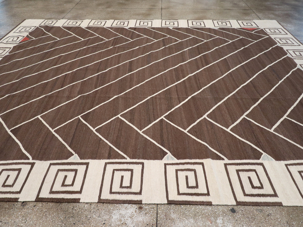 Vintage Persian Modernist Kilim, No.18872 - Staging