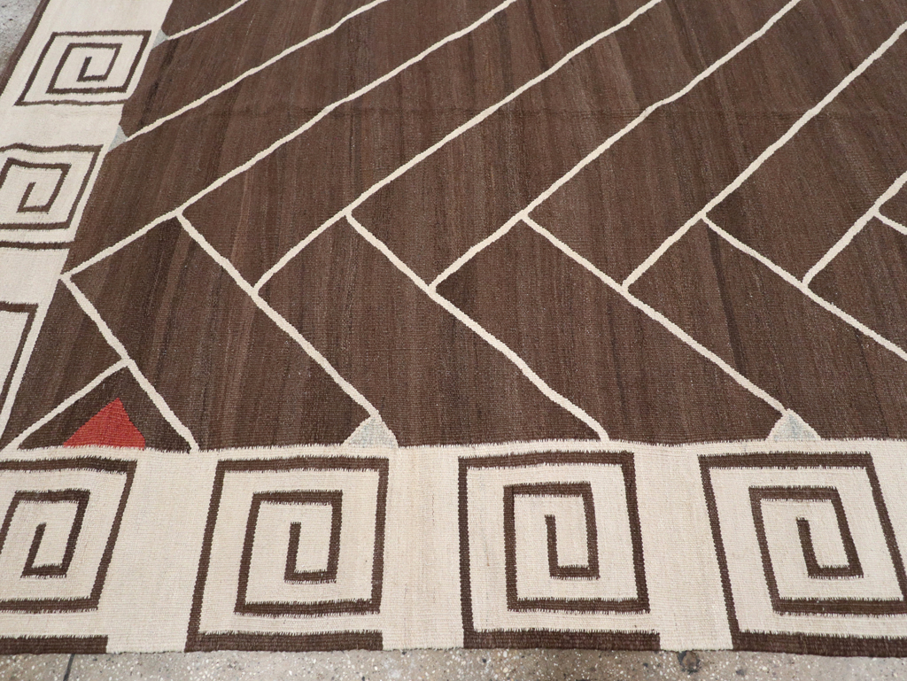 Vintage Persian Modernist Kilim, No.18872 - Staging