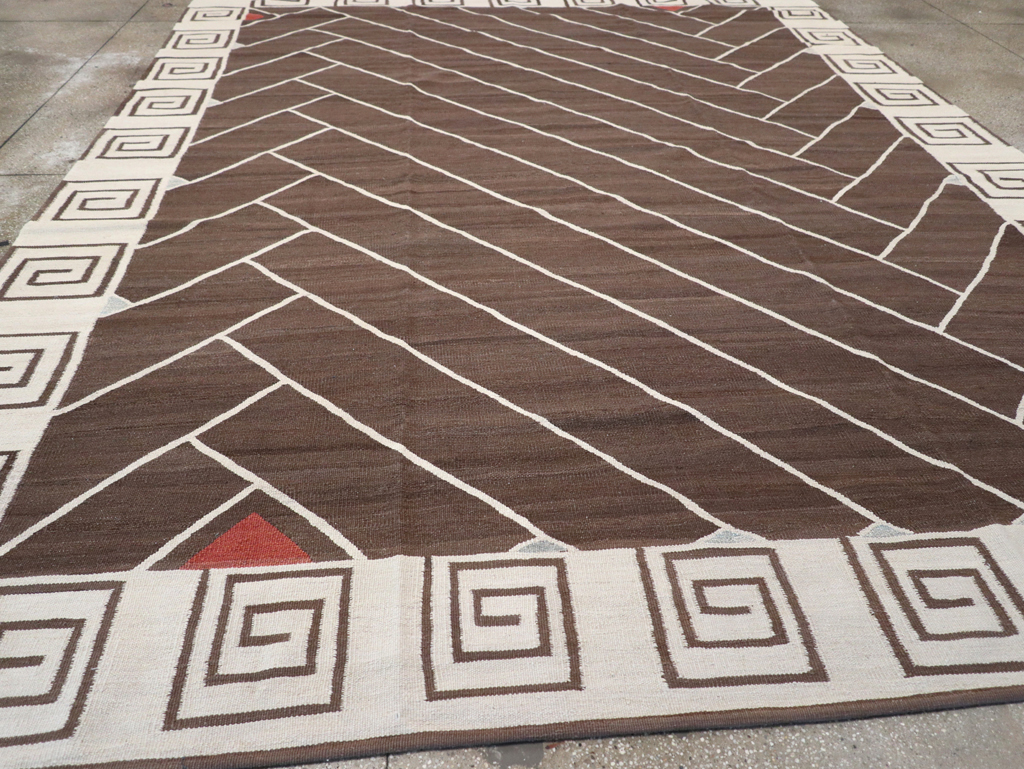 Vintage Persian Modernist Kilim, No.18872 - Staging