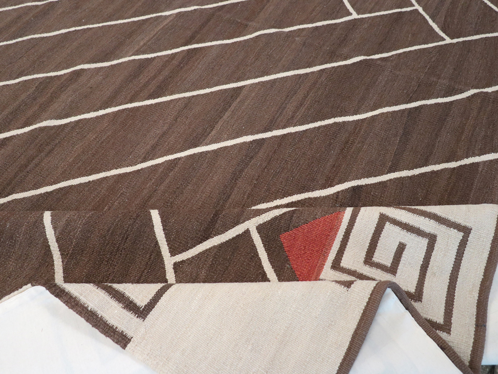 Vintage Persian Modernist Kilim, No.18872 - Staging