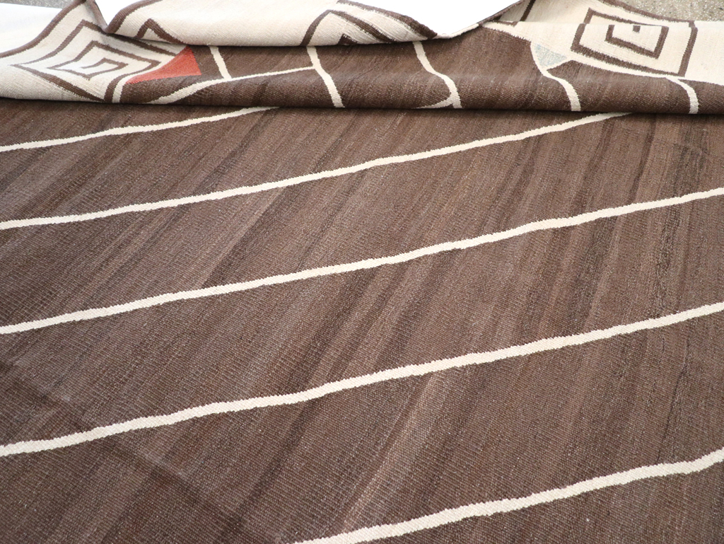 Vintage Persian Modernist Kilim, No.18872 - Staging