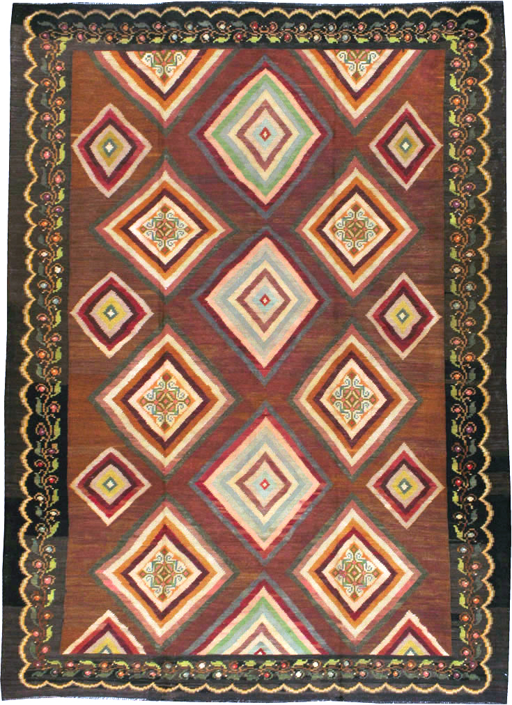 Vintage Turkish Flat-weave Kilim, No.18876 - Staging