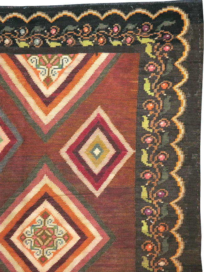 Vintage Turkish Flat-weave Kilim, No.18876 - Staging