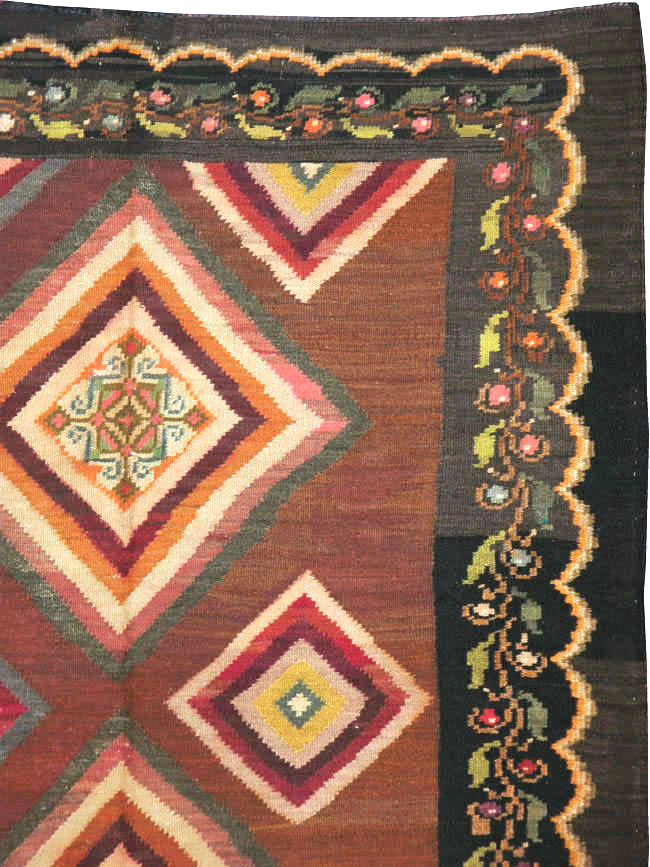 Vintage Turkish Flat-weave Kilim, No.18876 - Staging