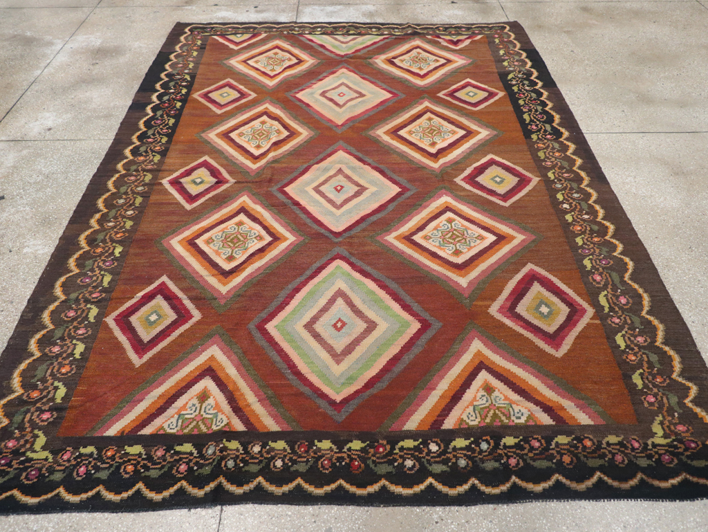 Vintage Turkish Flat-weave Kilim, No.18876 - Staging