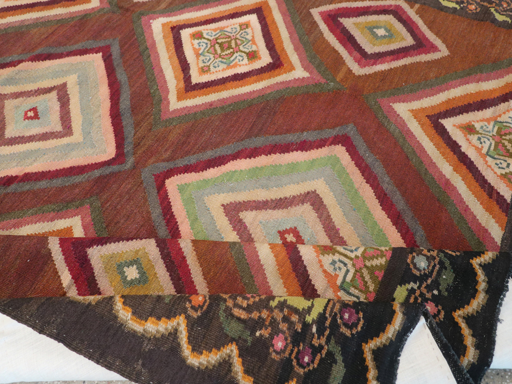Vintage Turkish Flat-weave Kilim, No.18876 - Staging