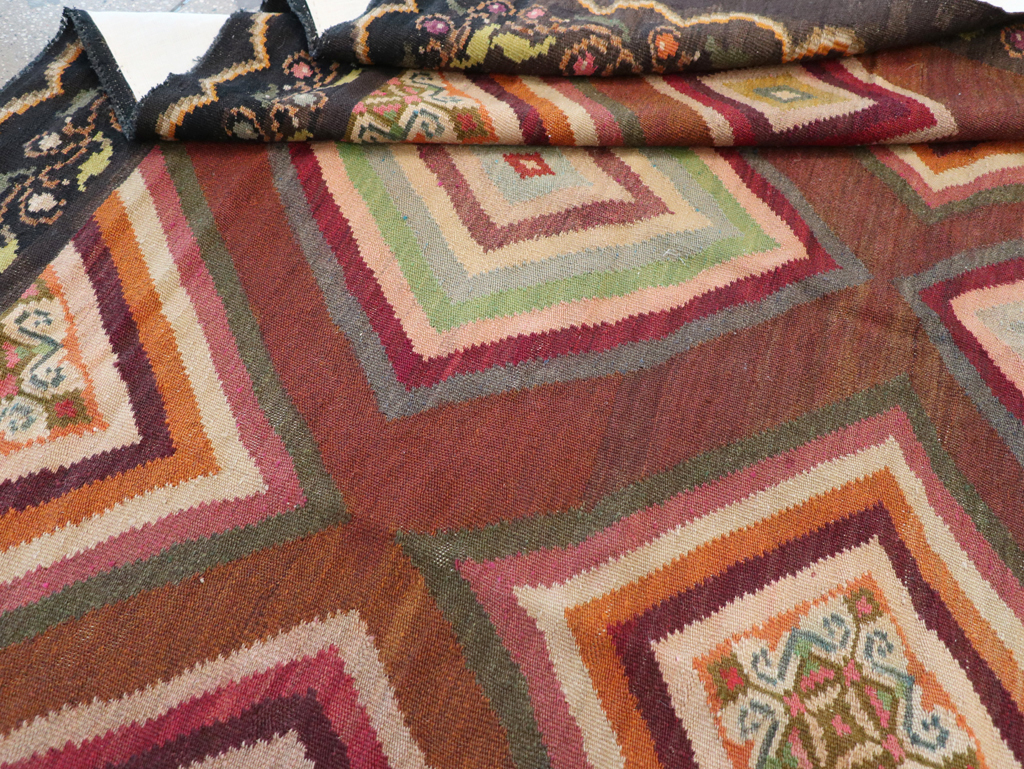 Vintage Turkish Flat-weave Kilim, No.18876 - Staging
