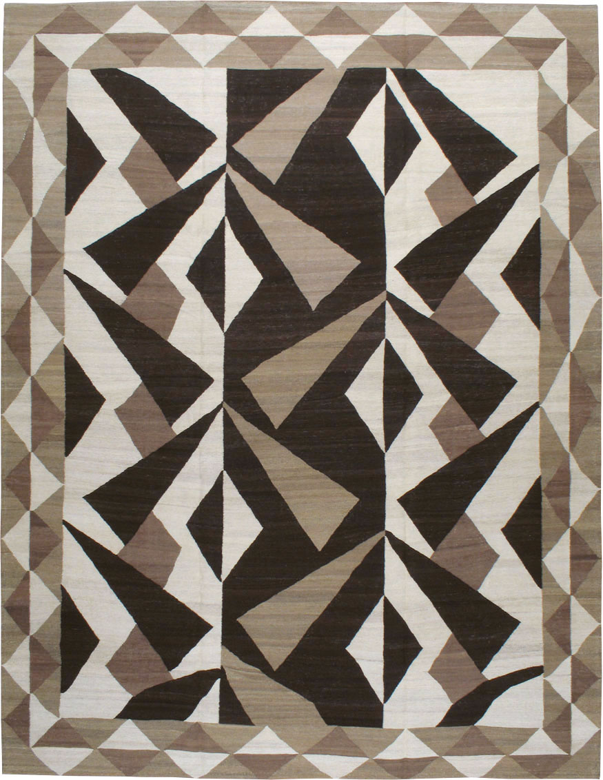 Vintage Persian Modernist Kilim, No.18890 - Staging