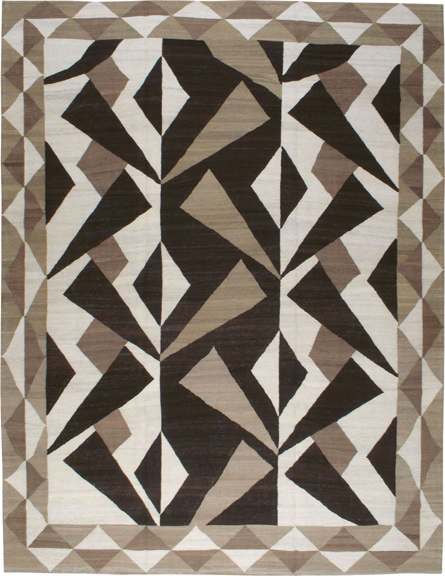 Vintage Persian Modernist Kilim, No.18890 - Staging