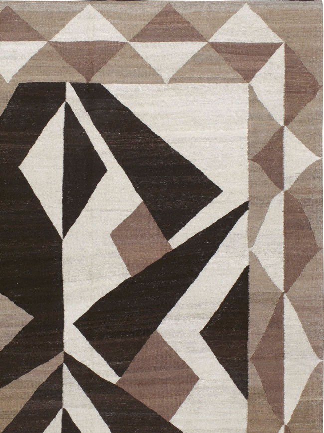 Vintage Persian Modernist Kilim, No.18890 - Staging