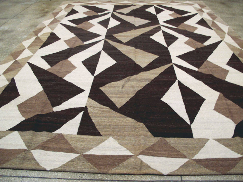 Vintage Persian Modernist Kilim, No.18890 - Staging