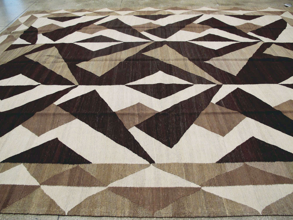 Vintage Persian Modernist Kilim, No.18890 - Staging