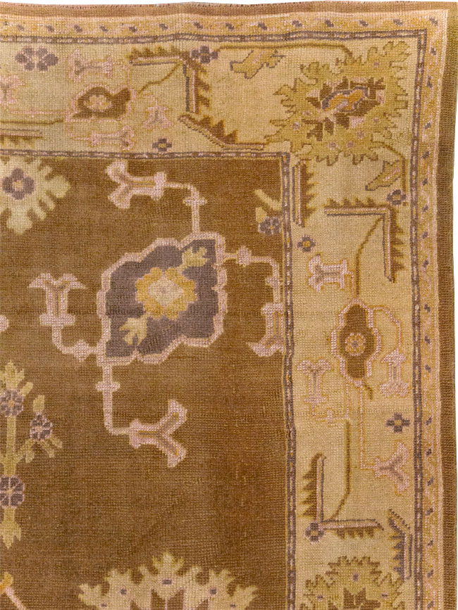 Antique Turkish Oushak Square Room Size Carpet, No.18896 - Staging