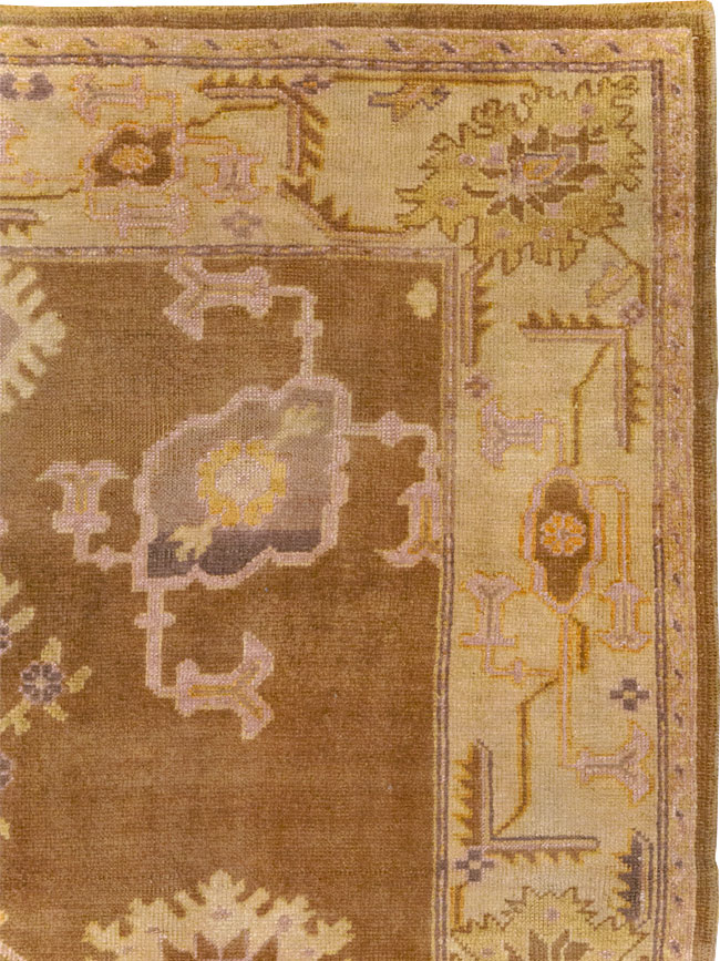 Antique Turkish Oushak Square Room Size Carpet, No.18896 - Staging