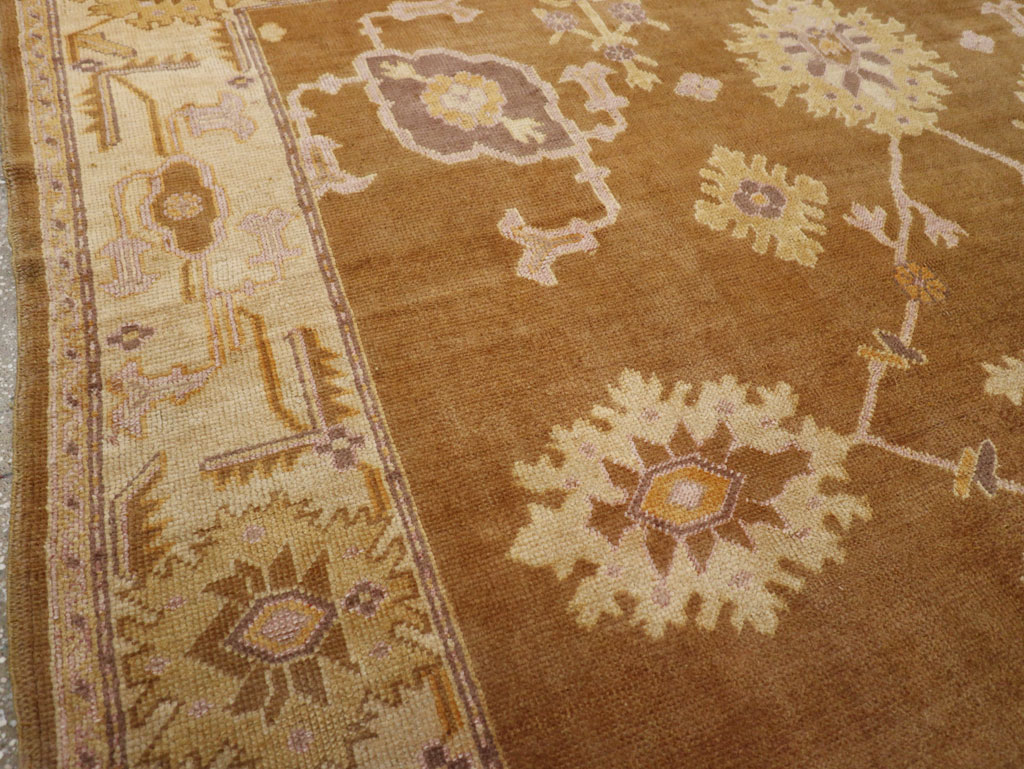 Antique Turkish Oushak Square Room Size Carpet, No.18896 - Staging