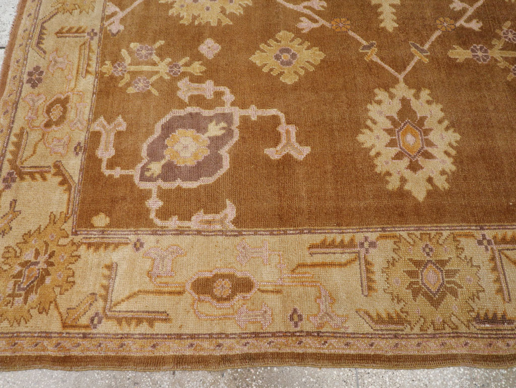 Antique Turkish Oushak Square Room Size Carpet, No.18896 - Staging