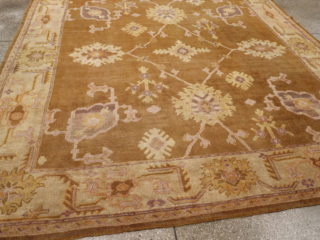 Antique Turkish Oushak Square Room Size Carpet, No.18896 - Staging