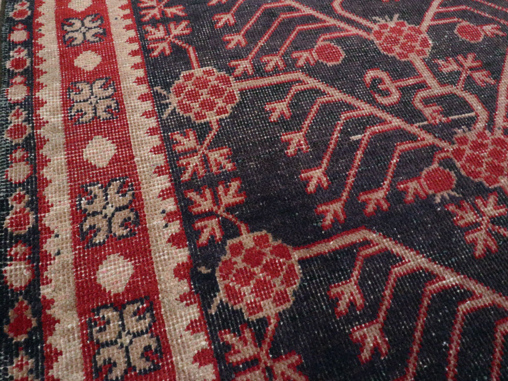 Antique East Turkestan Khotan Carpet, No.18980 - Staging